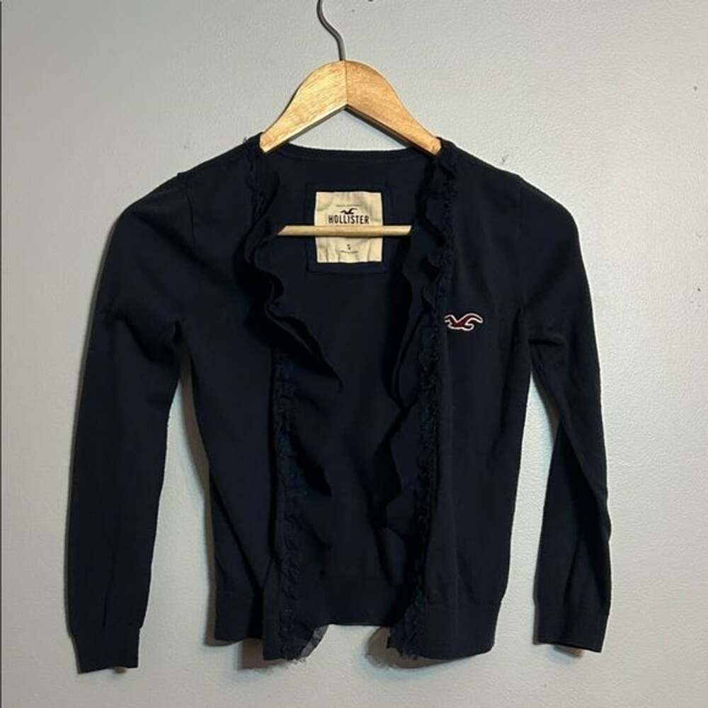 Vintage Hollister Sweater with Ruffles Navy Blue Size Small
